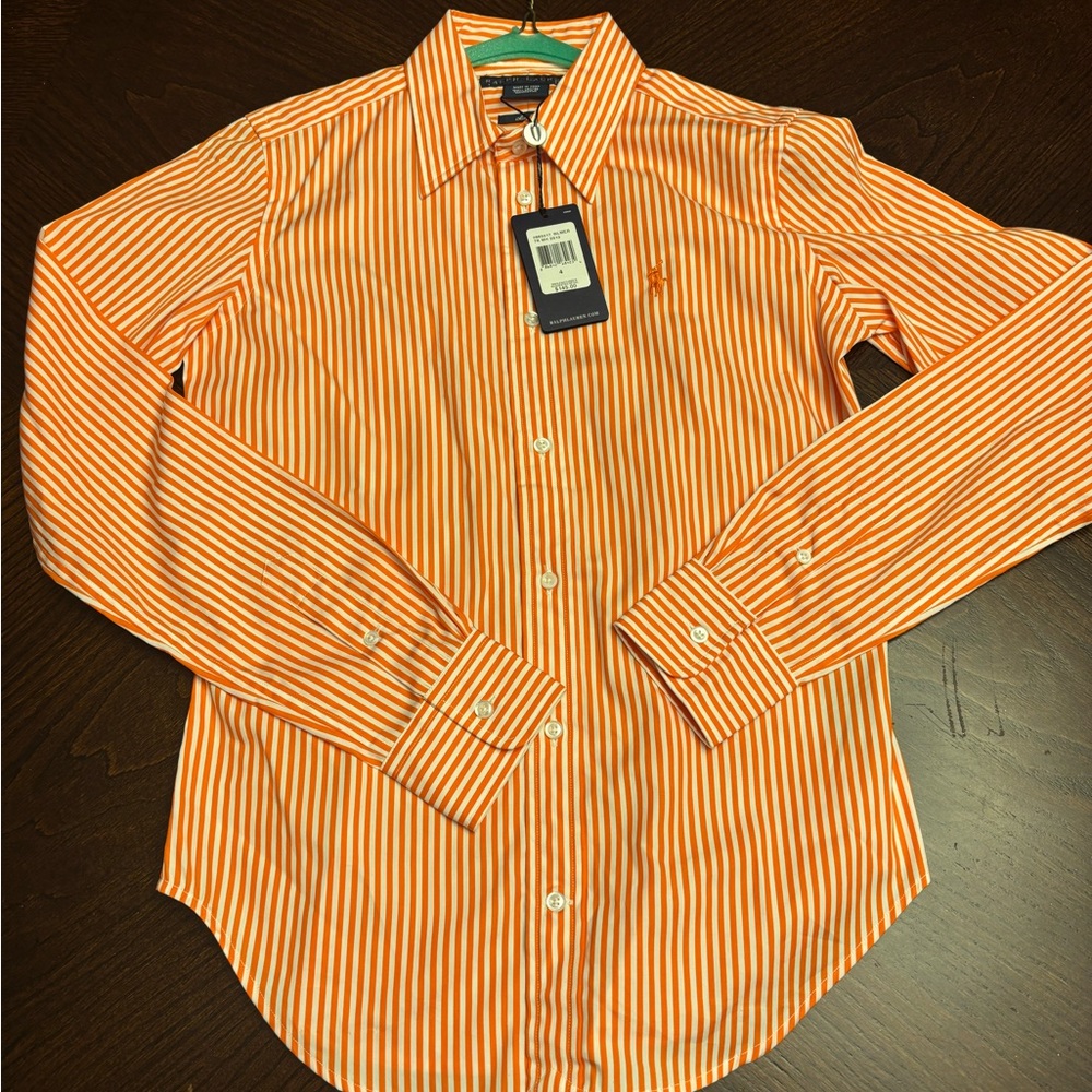 Orange Striped Women's Top